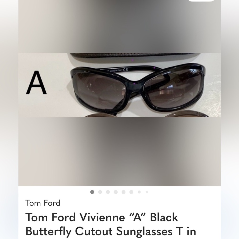Tom Ford Vivienne “A” Black Butterfly Cutout Sunglasses T in Gold luxury TF278